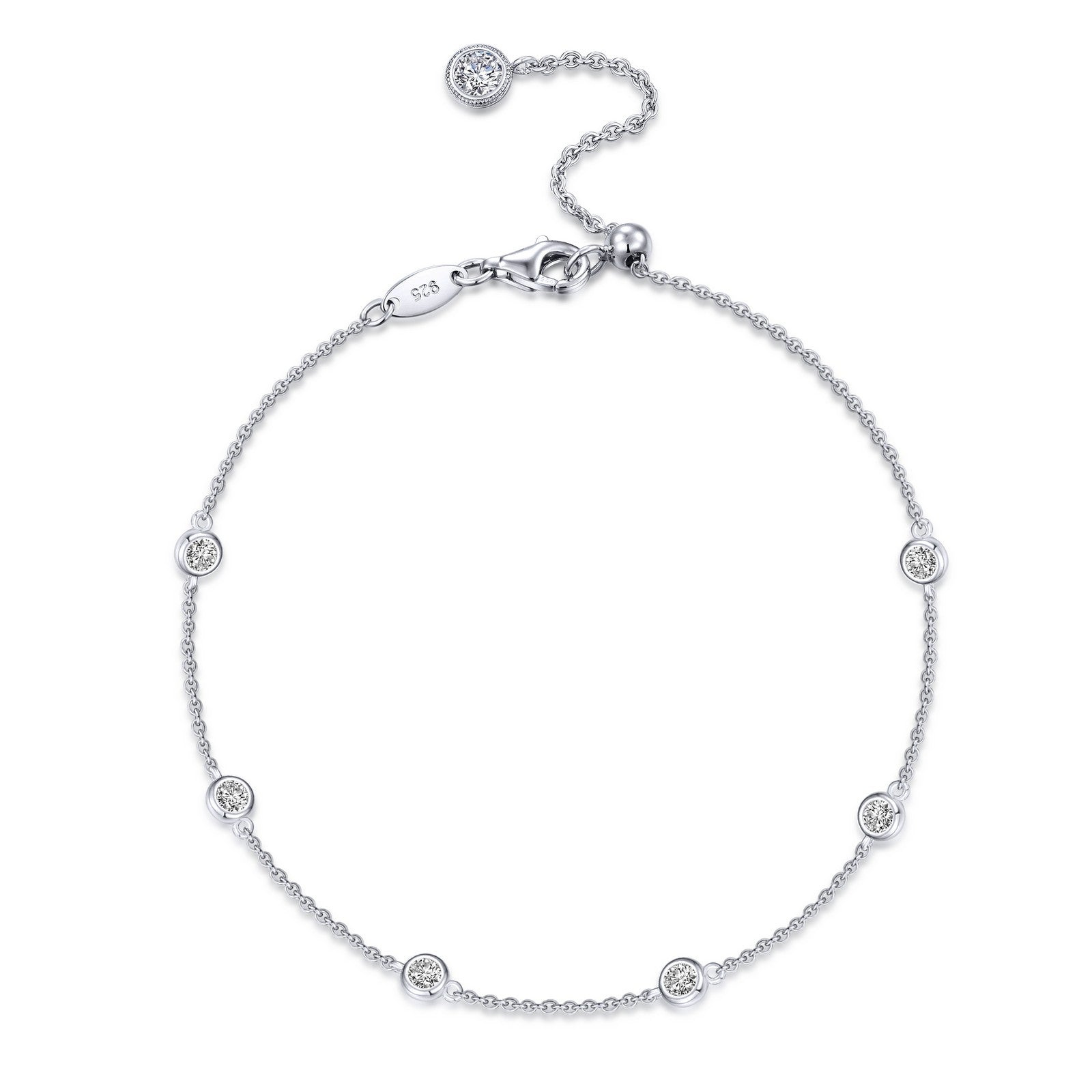 WHITE ZIRCONIA STATION BRACELET