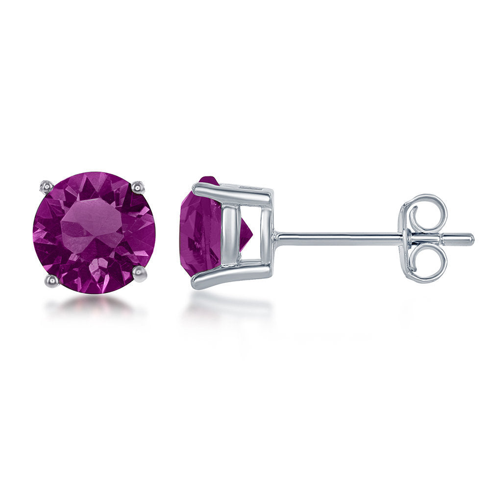 FEBRUARY BIRTHSTONE SWAROVSKI STUD EARRINGS