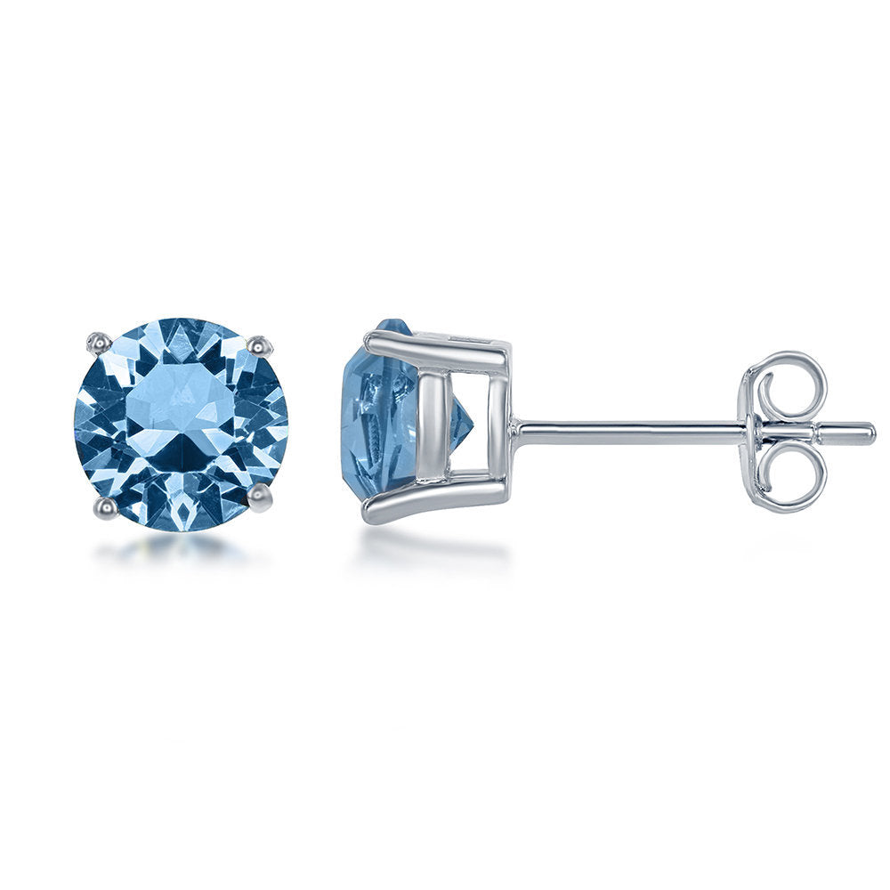 MARCH BIRTHSTONE SWAROVSKI STUD EARRINGS