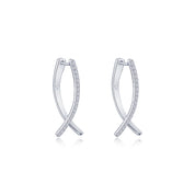 CROSSOVER FISH EARRINGS, SMALL