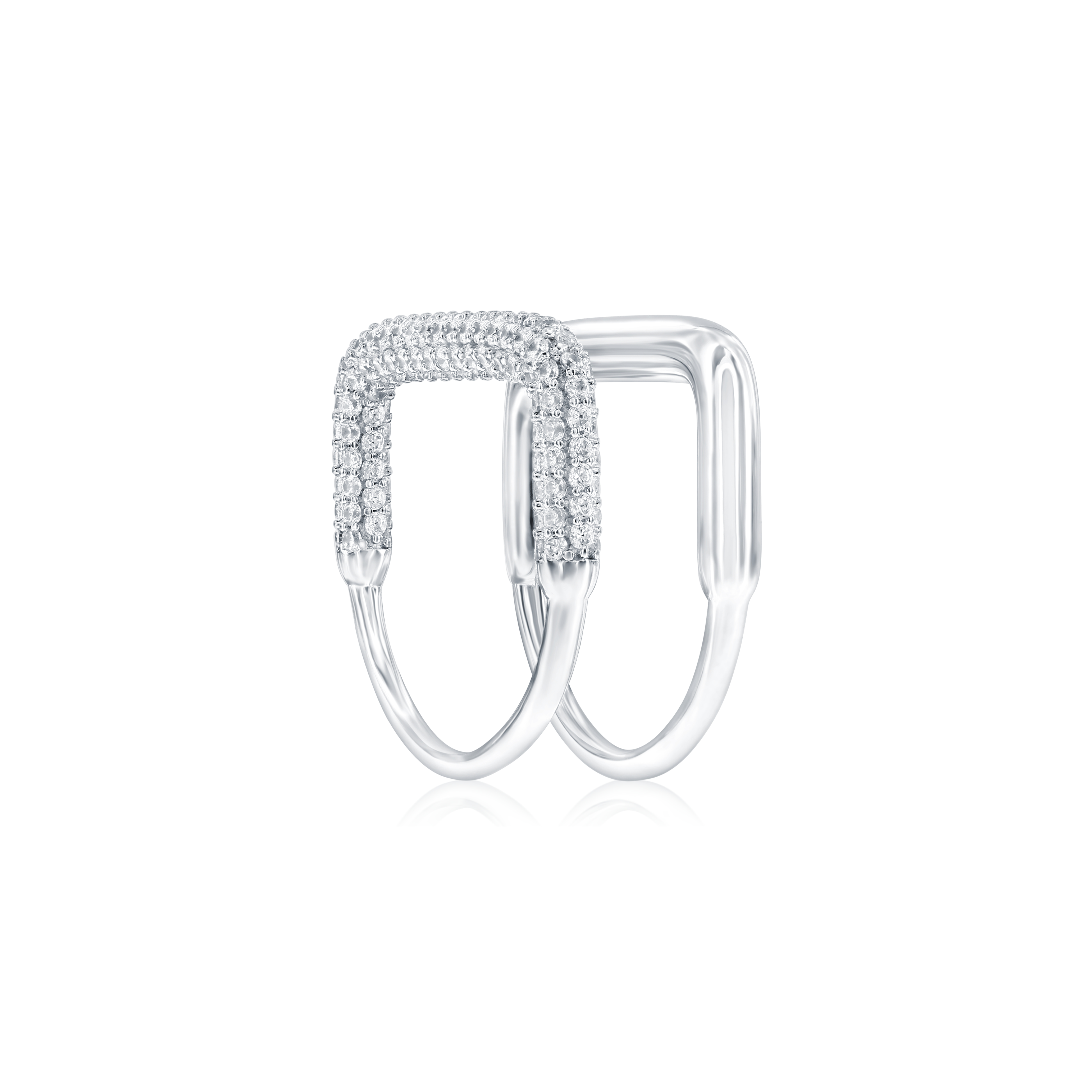 POLISHED AND MICRO PAVÉ TWO-SET BAND