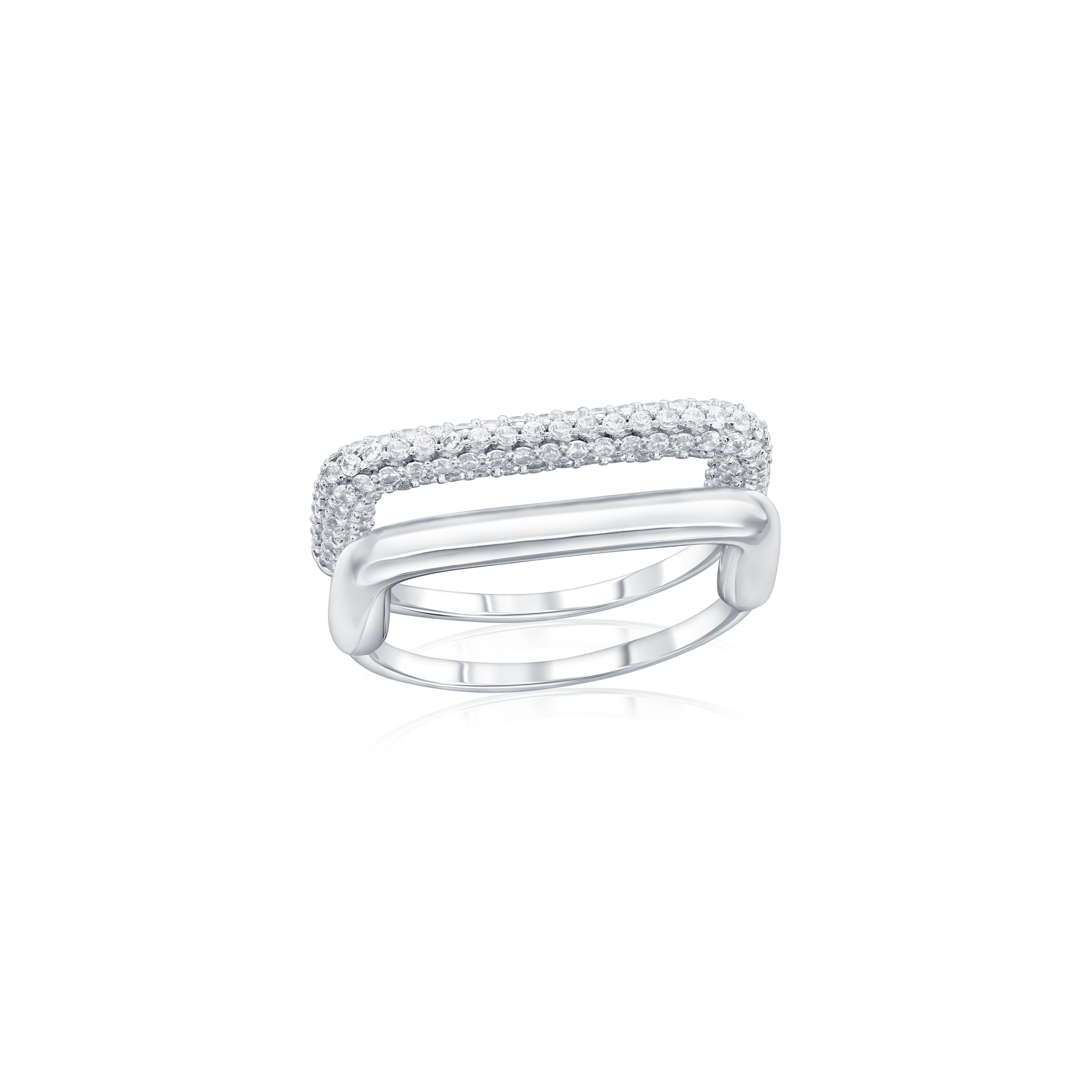 POLISHED AND MICRO PAVÉ TWO-SET BAND