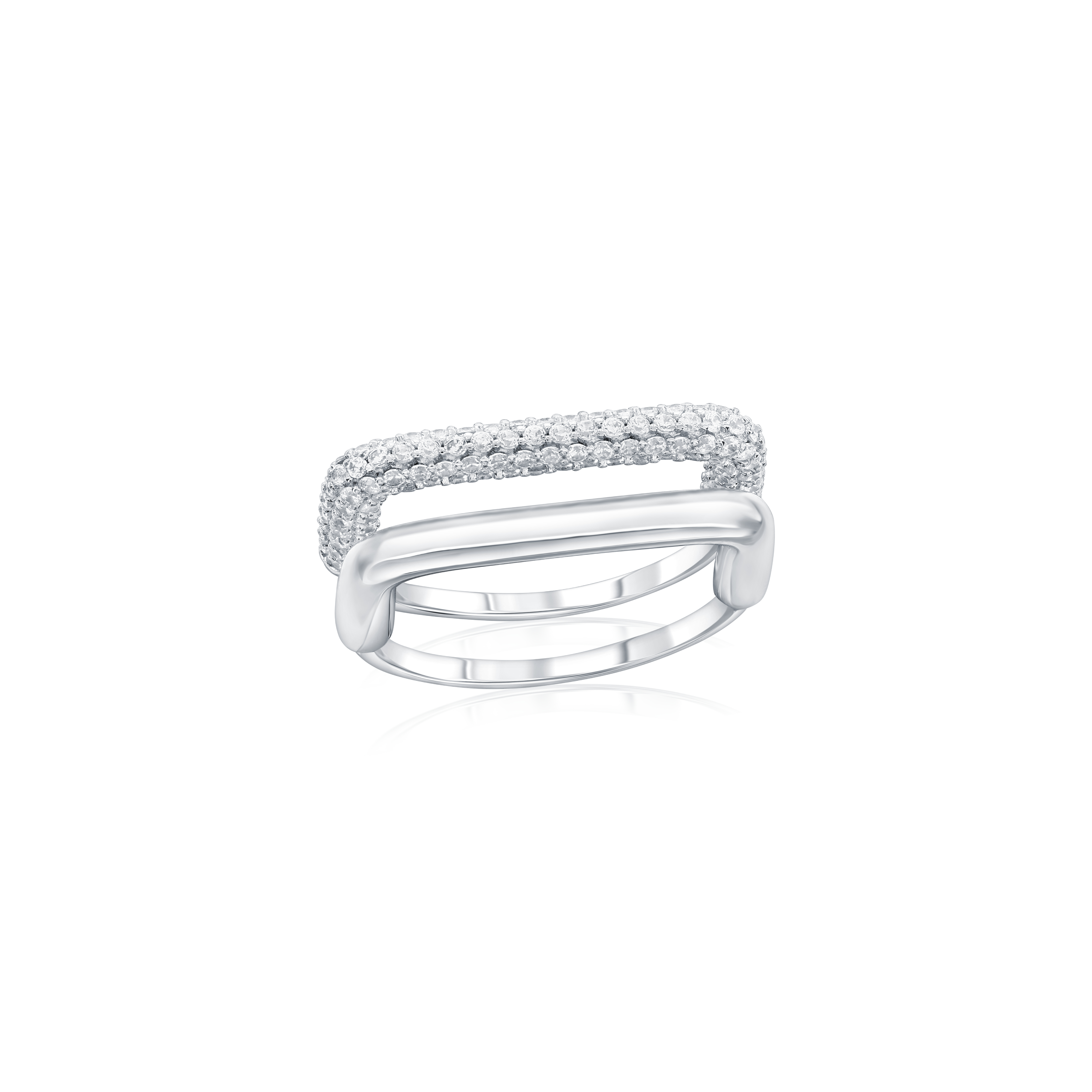 POLISHED AND MICRO PAVÉ TWO-SET BAND
